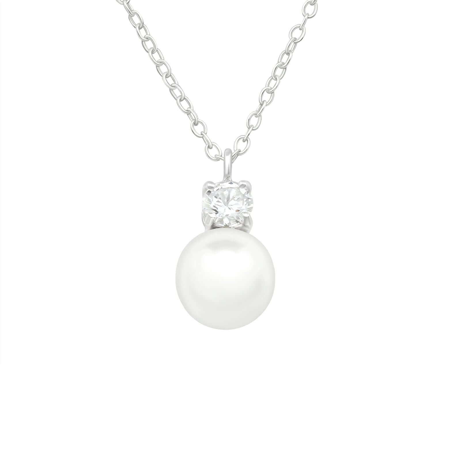 Elegante Perlenkette aus 925er Silber mit Zirkonia | Velinora Jewelry