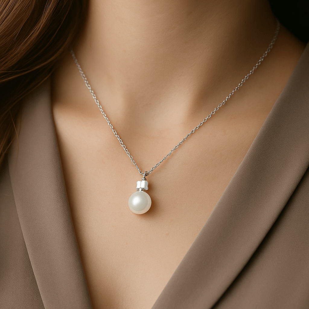 Elegante Perlenkette aus 925er Silber mit Zirkonia | Velinora Jewelry