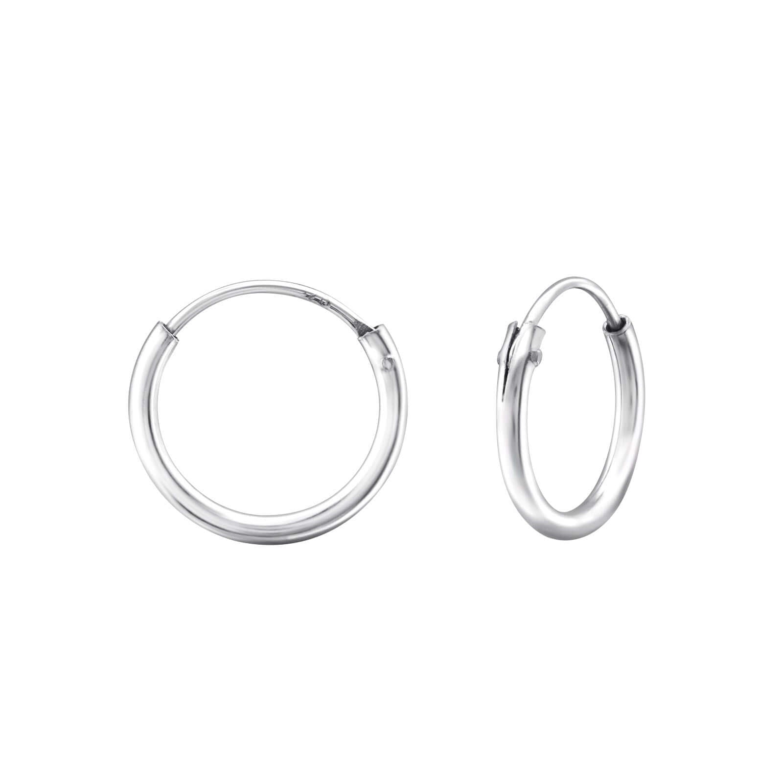 Feine Silber Creolen 12 mm | 925 Sterling Silber | 999 Silber beschichtet