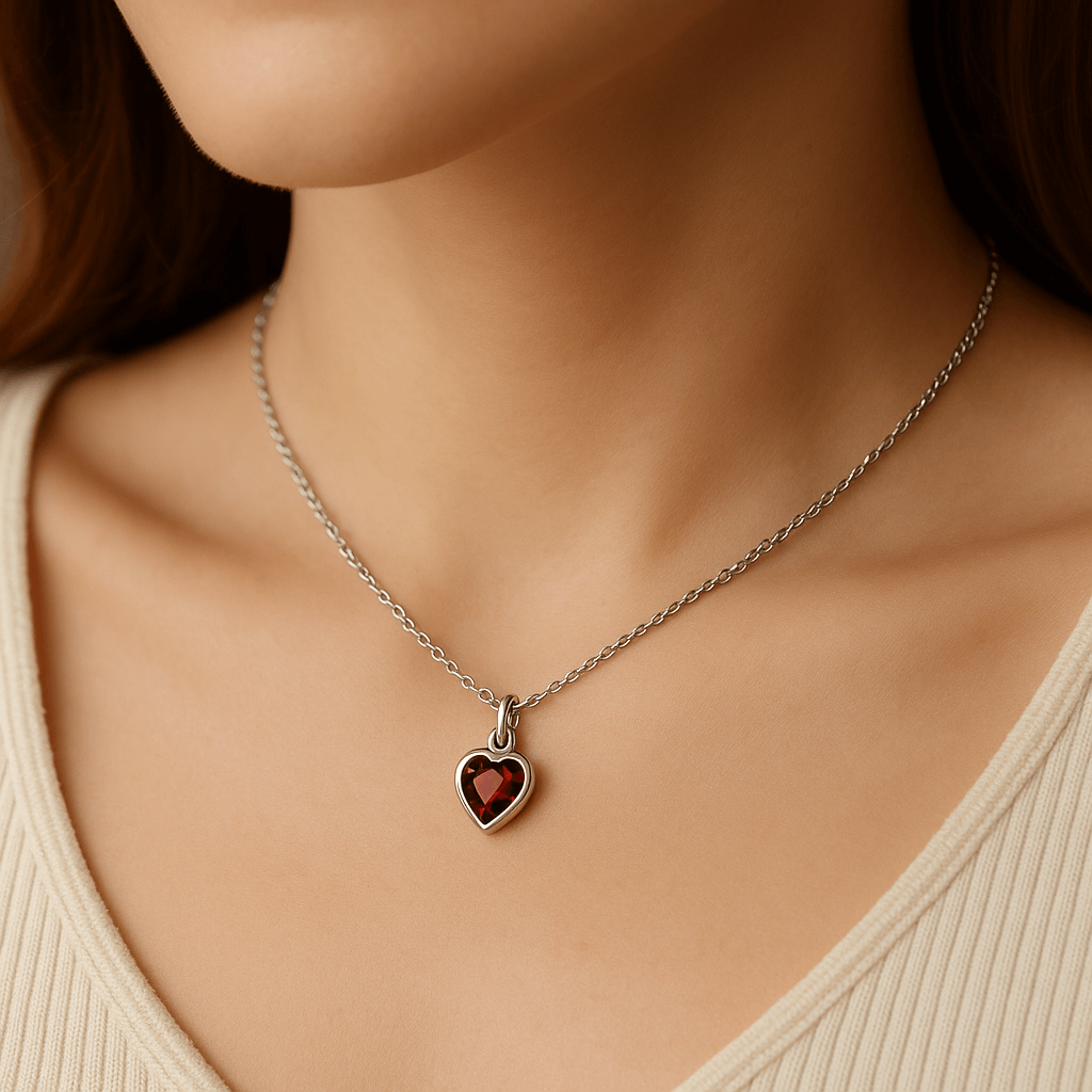 Herz-Kette aus 925 Silber | Zirkonia Anhänger | Verstellbare Länge