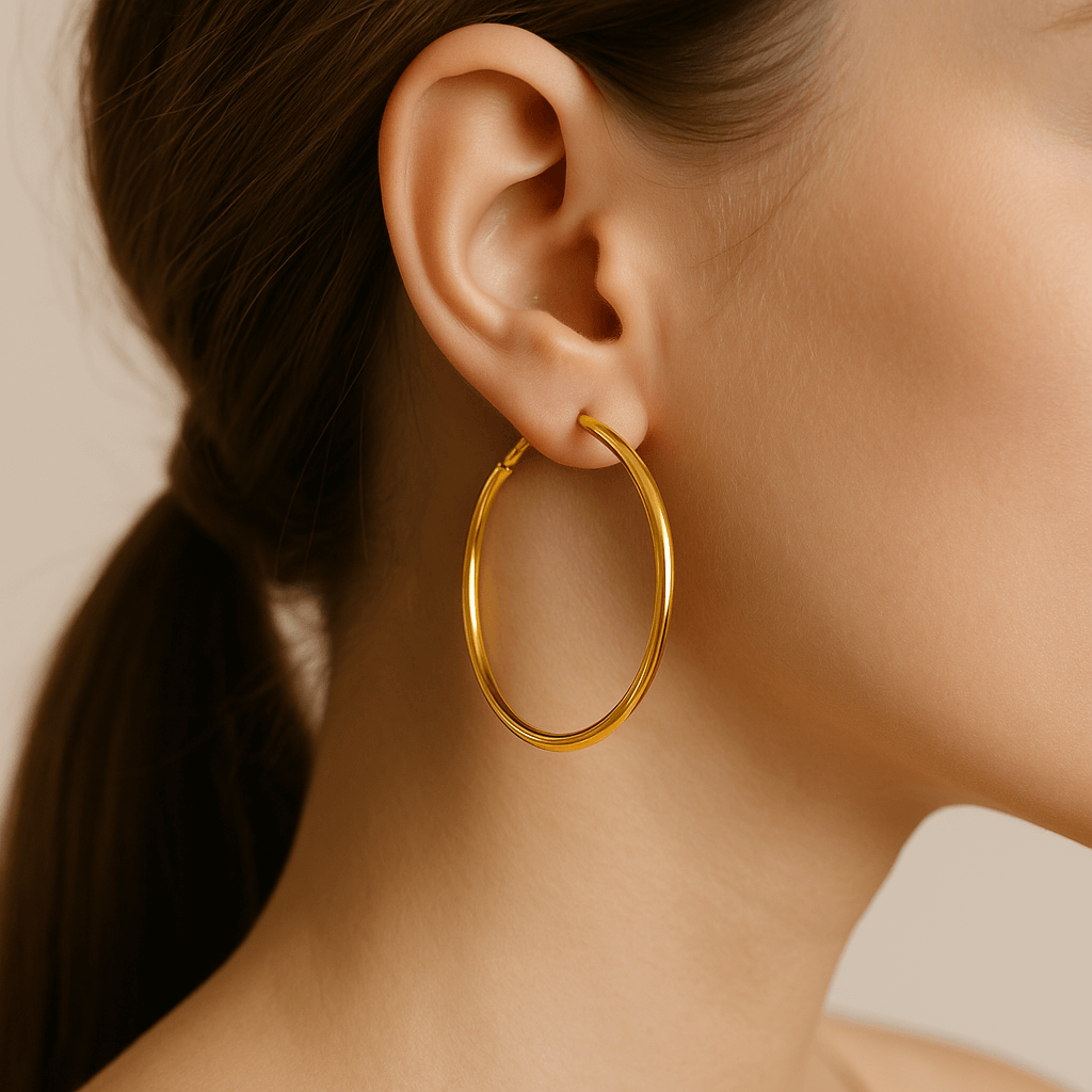 Klassische Creolen aus 925er Silber, 24K vergoldet | Velinora Jewelry
