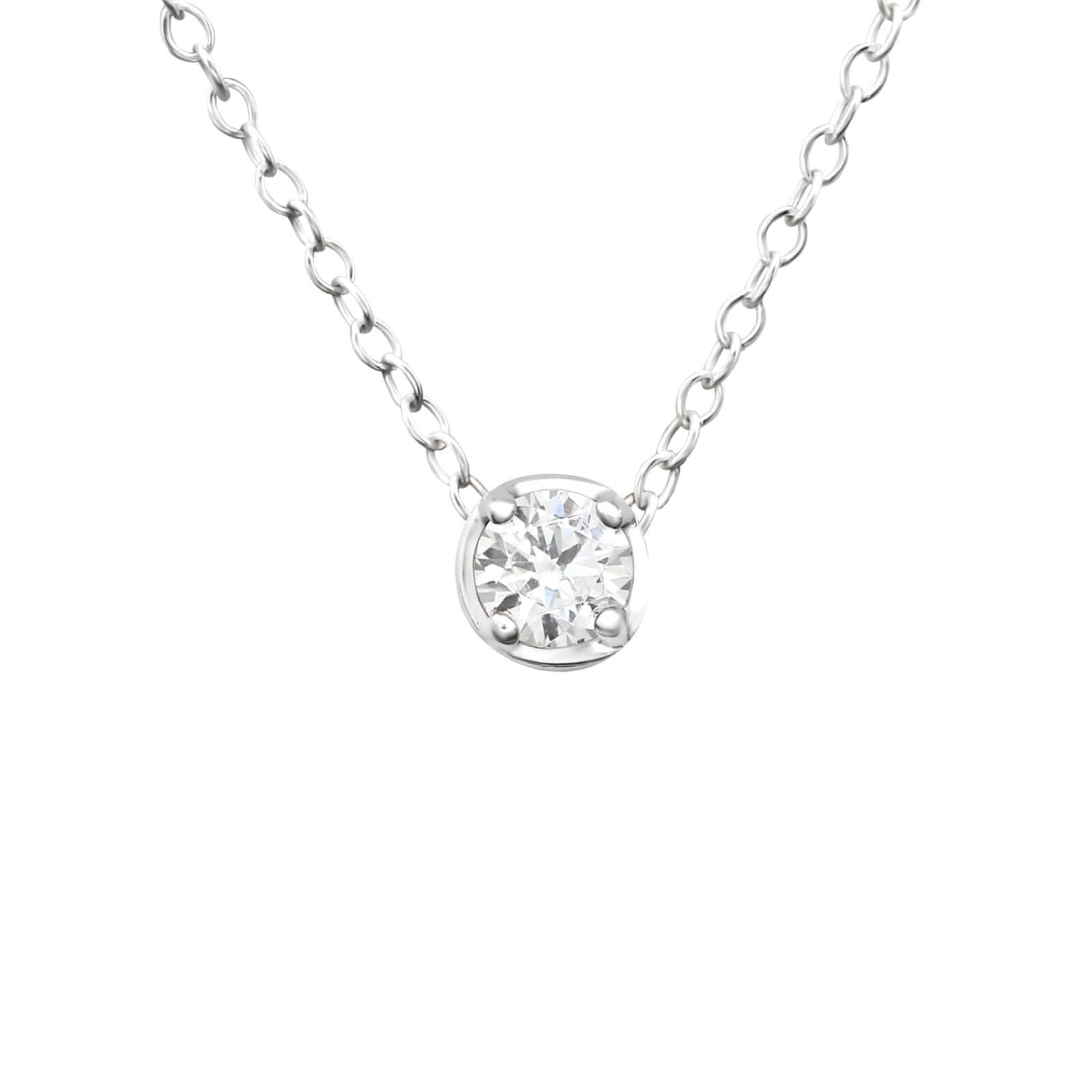 Zarte Silberkette mit Zirkonia | 925 Sterling Silber | Handgefertigte Krappenfassung